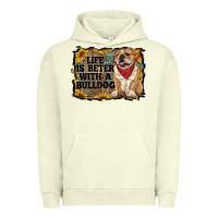 Pigment Pistachio life is better with a bulldog Urban Hoodie - RanaPortraitStore