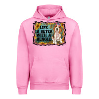 Fuchsia Pink life is better with a beagle Urban Hoodie - RanaPortraitStore