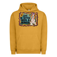 Pigment Peanut Butter life is better with a beagle Urban Hoodie - RanaPortraitStore