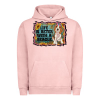 Pigment Salmon life is better with a beagle Urban Hoodie - RanaPortraitStore
