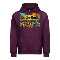 Mauve Wine basketball mama with leopard Urban Hoodie - Zillion Design Studio