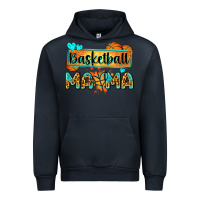 Navy basketball mama with leopard Urban Hoodie - Zillion Design Studio