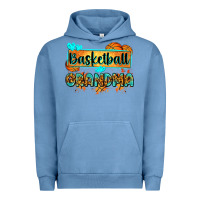 Pigment Pebble Blue basketball grandma with leopard Urban Hoodie - Zillion Design Studio