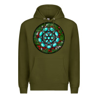 Army Green Christmas Round Turquoise Gemstone Premium Hoodie - RanaPortraitStore