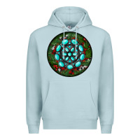 Blue Mist Christmas Round Turquoise Gemstone Premium Hoodie - RanaPortraitStore