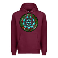 Burgundy Christmas Round Turquoise Gemstone Premium Hoodie - RanaPortraitStore