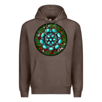 Coffee Christmas Round Turquoise Gemstone Premium Hoodie - RanaPortraitStore