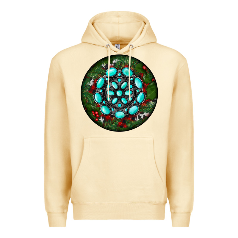Christmas Round Turquoise Gemstone Premium Hoodie by RanaPortraitStore | Teevron