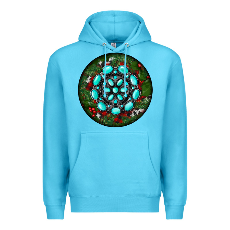 Christmas Round Turquoise Gemstone Premium Hoodie by RanaPortraitStore | Teevron