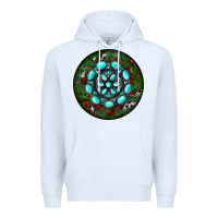 White Christmas Round Turquoise Gemstone Premium Hoodie - RanaPortraitStore