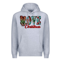 Heather Grey christmas love boots Premium Hoodie - RanaPortraitStore