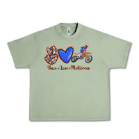 Oil Green Peace Love Motocross Urban Heavy Tee - RanaPortraitStore