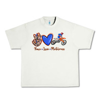 Pistachio Peace Love Motocross Urban Heavy Tee - RanaPortraitStore