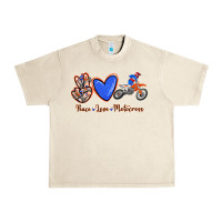 Sandshell Peace Love Motocross Urban Heavy Tee - RanaPortraitStore