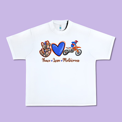 Peace Love Motocross Urban Heavy Tee Designed By Ranaportraitstore