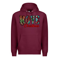 Burgundy christmas love boots Premium Hoodie - RanaPortraitStore