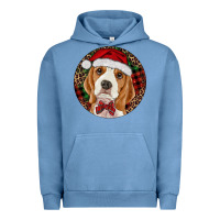 Pigment Pebble Blue beagle christmas ornament Urban Hoodie - RanaPortraitStore