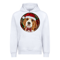 White beagle christmas ornament Urban Hoodie - RanaPortraitStore