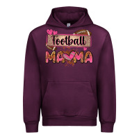 Mauve Wine football mama with leopard Urban Hoodie - Zillion Design Studio
