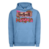 Pigment Pebble Blue football mama with leopard Urban Hoodie - Zillion Design Studio