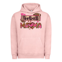 Pigment Salmon football mama with leopard Urban Hoodie - Zillion Design Studio