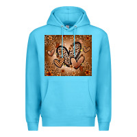 Ocean Blue melanin hearts Premium Hoodie - Zillion Design Studio