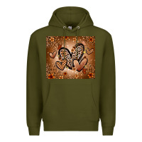 Army Green melanin hearts Premium Hoodie - Zillion Design Studio