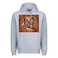 Heather Grey melanin hearts Premium Hoodie - Zillion Design Studio