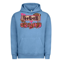 Pigment Pebble Blue football granny with leopard Urban Hoodie - Zillion Design Studio