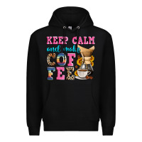 Black keep calm and make coffee Premium Hoodie - Zillion Design Studio