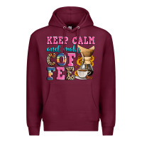 Burgundy keep calm and make coffee Premium Hoodie - Zillion Design Studio