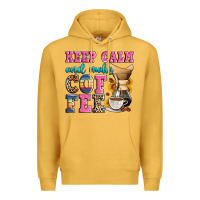 Mustard keep calm and make coffee Premium Hoodie - Zillion Design Studio