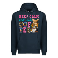 Navy keep calm and make coffee Premium Hoodie - Zillion Design Studio