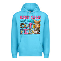 Ocean Blue keep calm and make coffee Premium Hoodie - Zillion Design Studio