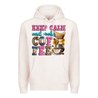 Pale Pink keep calm and make coffee Premium Hoodie - Zillion Design Studio