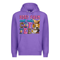 Purple keep calm and make coffee Premium Hoodie - Zillion Design Studio