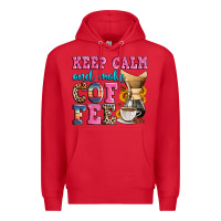 Red keep calm and make coffee Premium Hoodie - Zillion Design Studio