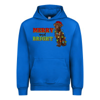 Cobalt merry and bright labrador Urban Hoodie - RanaPortraitStore