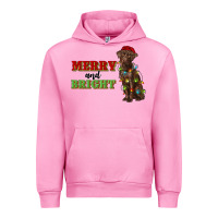 Fuchsia Pink merry and bright labrador Urban Hoodie - RanaPortraitStore