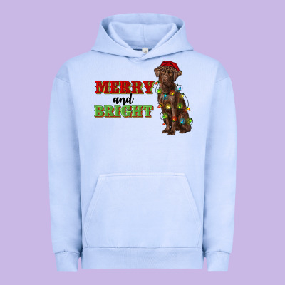 Merry And Bright Labrador Urban Hoodie Designed By Ranaportraitstore