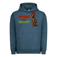Pigment Midnight Navy merry and bright labrador Urban Hoodie - RanaPortraitStore