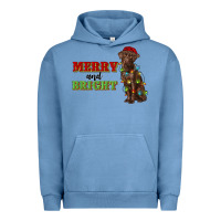 Pigment Pebble Blue merry and bright labrador Urban Hoodie - RanaPortraitStore