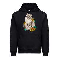 Black siberian cat sunflower and gemstone Urban Hoodie - texasbilliewilder