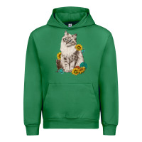 Emerald siberian cat sunflower and gemstone Urban Hoodie - texasbilliewilder