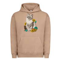 Pigment Burro siberian cat sunflower and gemstone Urban Hoodie - texasbilliewilder
