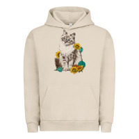 Pigment French Oak siberian cat sunflower and gemstone Urban Hoodie - texasbilliewilder