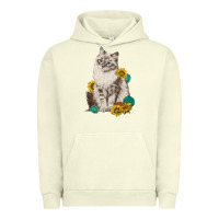 Pigment Pistachio siberian cat sunflower and gemstone Urban Hoodie - texasbilliewilder