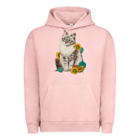Pigment Salmon siberian cat sunflower and gemstone Urban Hoodie - texasbilliewilder