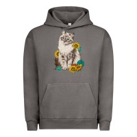 Siberian Cat Sunflower And Gemstone Urban Hoodie | Teevron
