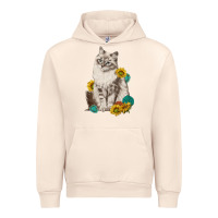 Sandshell siberian cat sunflower and gemstone Urban Hoodie - texasbilliewilder